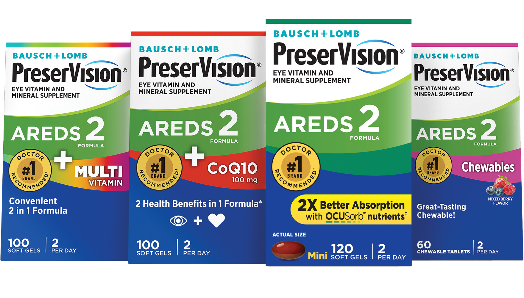 The 4 AREDS 2 product packages 
