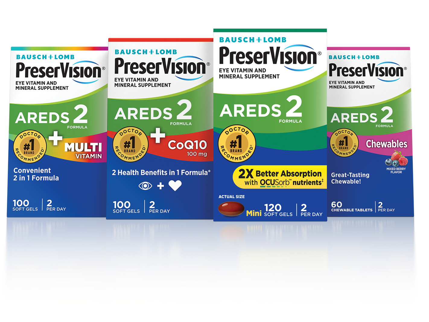 The 4 AREDS 2 product packages 