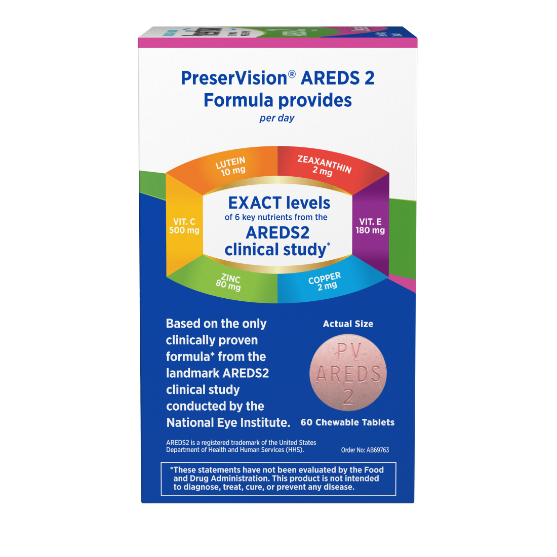 Side of the PreserVision AREDS 2 Chewables Package