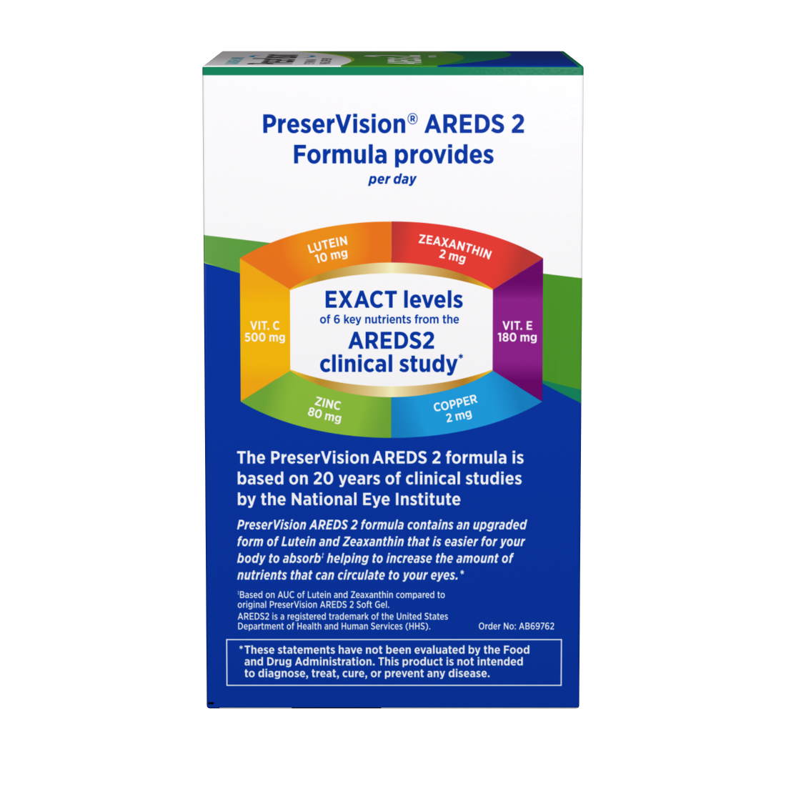 Side of the PreserVision AREDS 2 Minigels Package